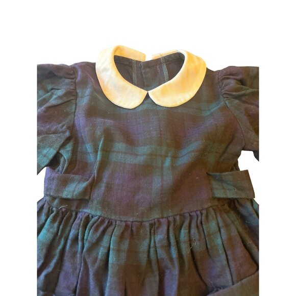 Vintage 80s Laura Ashley Girls Plaid Dress Size 5/6 Cotton Wool Blend - Picture 2 of 5